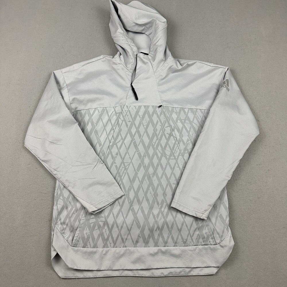 Adidas Jacket Men Medium Gray Ball 365 Windbreaker Basketball Pullover M